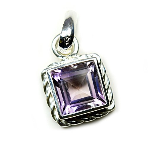 Pendentif améthyste carrée de 6 carats en argent pour sublimer vos tenues