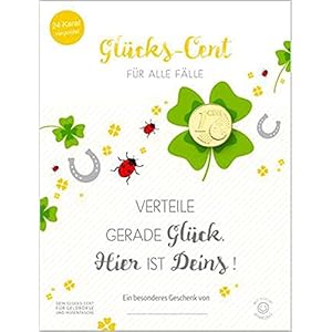 Gelukscent 24 karaat verguld op kaart “Voor alle gevallen”