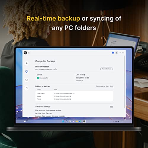 Image of Synology BeeDrive 2TB │ Simultaneously Back up Windows Files & iOS /Android Photos │ Transfer Files from Smartphone to PC Over Wi-Fi