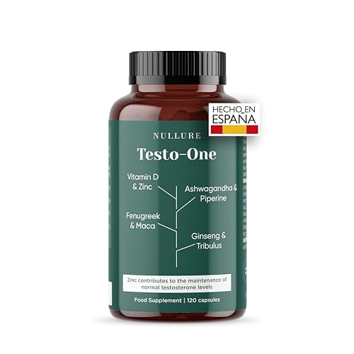Nullure Testosterona Hombre Natural | Vegano | Testado en laboratorio alemán | Rendimiento · Musculación · Energía I Tribulus Terrestris + Maca + Ashwagandha + Zinc |120 caps