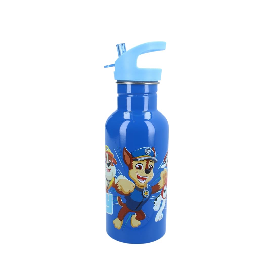 My Sweety Pop - Paw Patrol Boys' Blue Stainless Steel Bottle - Nursery - Kindergarten - School - Holidays - Meals - 22 cm - 500 ml - Hydration - Gift Idea - Bottle