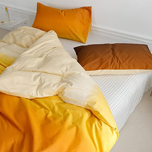 Wellboo Orange Gradient Comforter Sets King Solid Yellow And Orange Bedding Comforters Cotton Women Girls Modern Plain Orange Brown Soft Quilts Simple Style Farmhouse Abstract Art Orange Blanket Warm #TOP5