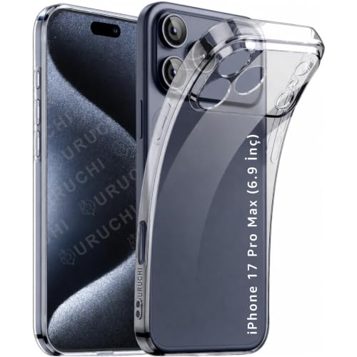 Crystal Şeffaf Kılıf iPhone 18 Pro Max; 17 Pro Max için, Şeffaf Şok Geçirmez Koruyucu Yumuşak Silikon İnce Kapak