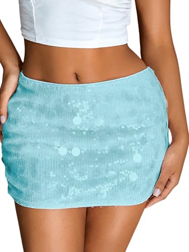 Image of Floerns Women's Sequin Low Waist Mini Skorts Night Out Skirt Shorts