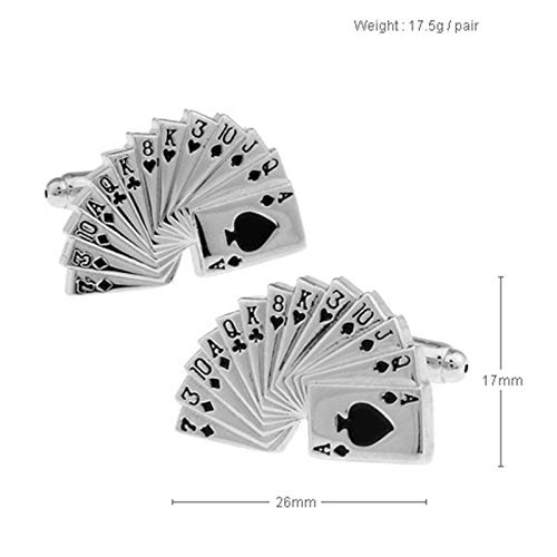 Mancuernillas Daesar divertidas para novio poker plata miniatura 5
