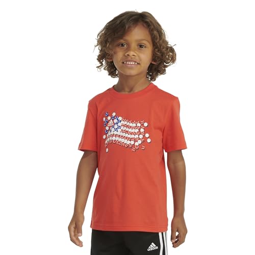 adidas Boys' Short Sleeve Cotton USA Graphic T-Shirt - Image 4