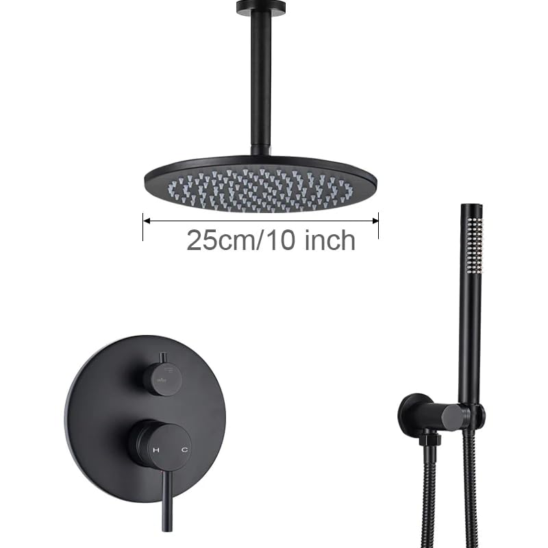 Ensemble de douche haut de gamme noir mat avec robinet mural - 3