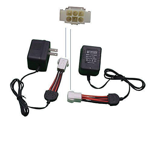 Blomiky New Version 2 Pack US Plug 110V 3.2V 1000mA EL-6P Port for GPTOYS Hosim Foxx 9123 S911 S912 S913 S916 9120 33+MPH 9.6V 800mAH Battery EL6P US Charger 2