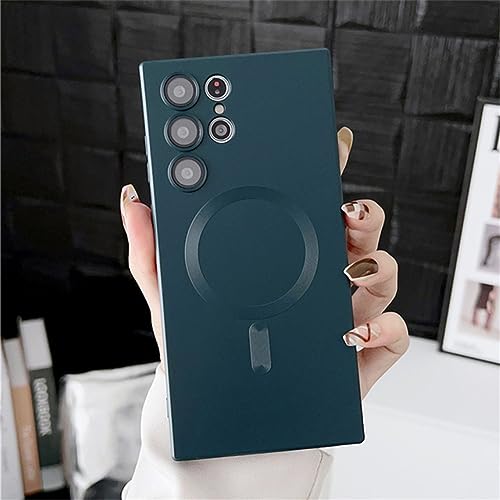 Coque magnétique antichoc Samsung S23 Ultra silicone vert