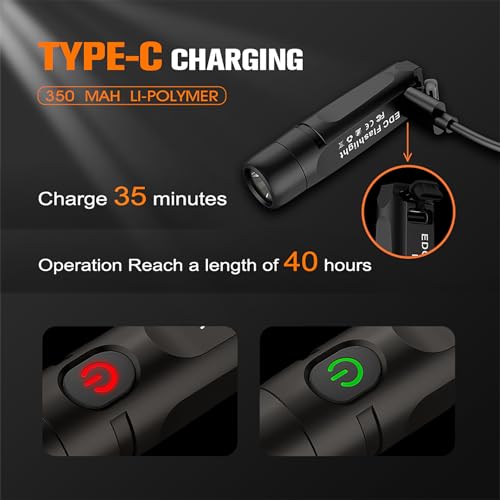 Image of S15 Rechargeable Keychain Flashlight 2PCS, 650 Lumens Super Bright EDC Mini LED Flash Light, Portable Pocket Light for Emergencies, Hiking, Outdoor, Daily Use