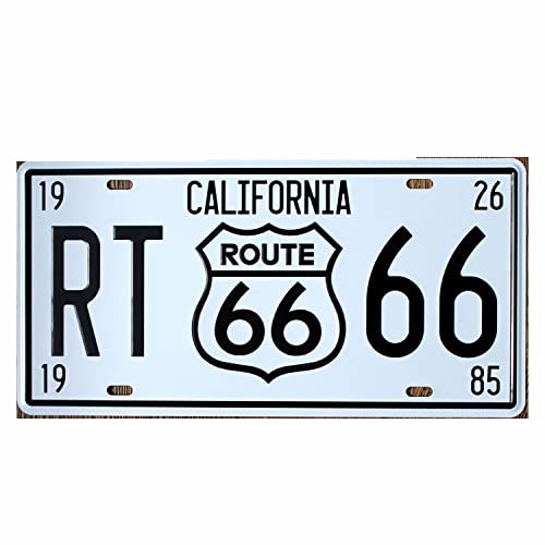 ナンバープレート アンティーク ブリキ レトロプレート ヴィンテージ 調 ROUTE 66 ルート66 カリフォルニア cali 錆なし