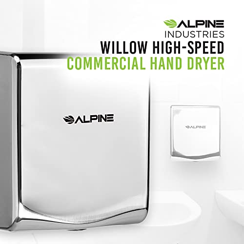 Alpine Industries Willow High-Speed Commercial Hand Dryer, Stainless Steel, 120V - Heavy Duty Electric Wall Hand Dryer For Office, Restaurant, Mall & Business Restrooms & Bathrooms (Black) #TOP9