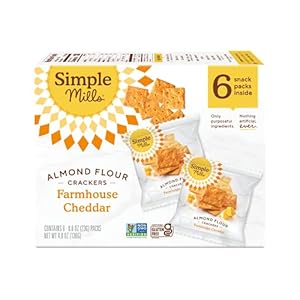 Simple Mills Almond Flour Crackers, Farmhouse Cheddar Snack Packs – Gluten Free, Healthy Snacks, 4.9 Ounce (Pack of 1)