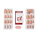 KISS imPRESS No Glue Mani Press On Nails, Design, 'As It Was', Beige, Medium Size, Almond Shape, Includes 30 Nails, Prep Pad, Instructions Sheet, 1 Manicure Stick, 1 Mini File