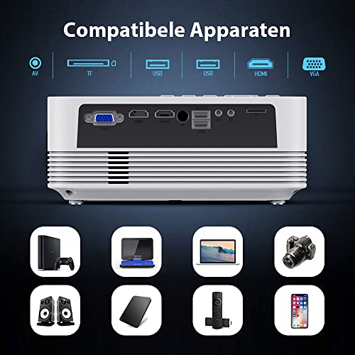 UpLiving® LCD Mini Beamer met WiFi | Met Bluetooth | Native Full HD | 10.000:1 Contrastratio | 8.000 Lumen | Projector - Mini Beamer - Draagbare Pocket Beamer - Afstandsbediening - Draagtas - Image 7