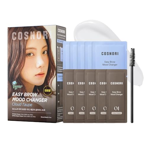 COSNORI Easy Brow Mood Changer Cloud Taupe Brow Tinting Kit Soft Ash Brown Shade Natural-Looking Brows Gentle Formula At-Home Application 5 Applications