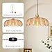 QIYIZM Plug in Pendant Light Hanging Lights with in Cord Mid Century Modern Gold Hanging Lamp Flower Glass Amber Vintage Dimmable Chandelier Ceiling Fixture for Living Room,Kitchen,Boho