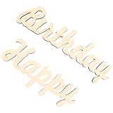 Amosfun 1 frase "Alles Gute zum Geburtstagzeichen" de madera, decoración de pared (caqui)