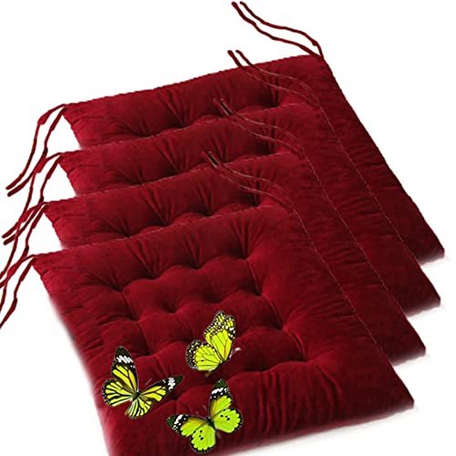 Coussin de chaise antidérapant et réversible en velours lavable lot de 4