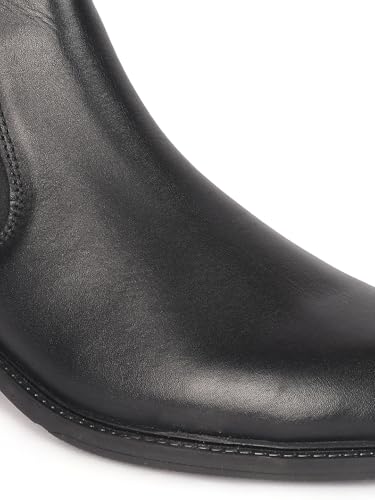 Image of Carlton London Men's Premium Leather Slip-On Solid Chelsea Boots