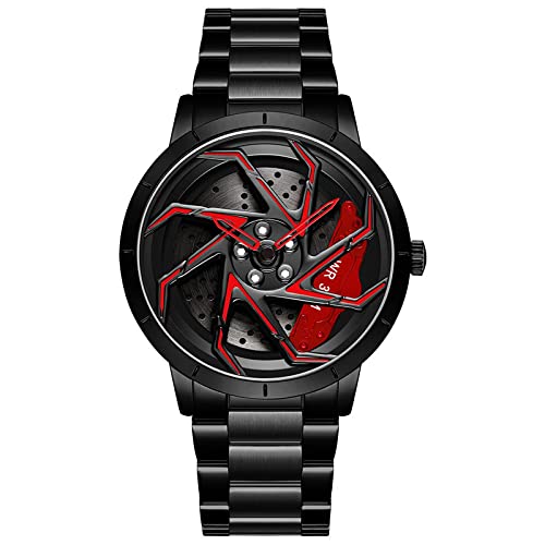 Montre Créative pour Homme - Design Personnalisé 3D de Roue de Voiture - Mouvement à Quartz