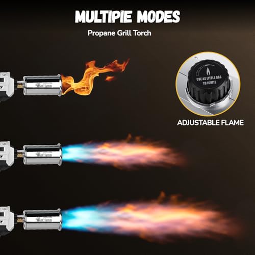Image of ARTFLAMM Powerful Grill Torch Gun | Propane Torch Gun, Adjustable Flamethrower | Blowtorch for BBQ, Camping, Charcoal Lighter & Fire Starter