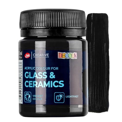 Decola Negro Color Porcelana | 50ml Permanente para Vidrio y Cerámica | Alta Opacidad en Superficies Oscuras | Fabricado por Nevskaya Palitra