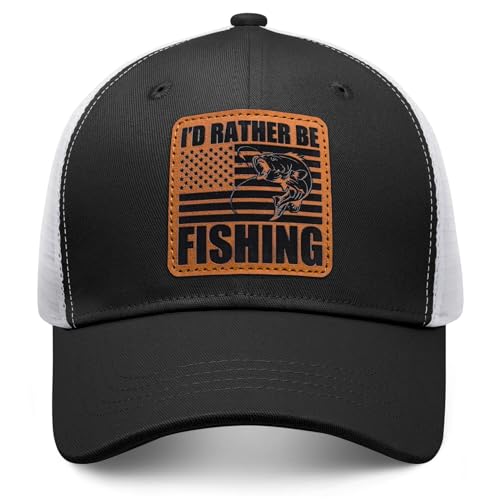 Image of Fishing Hat Fishing Gifts for Men Bass Fish Flag Gear Accessories Stuff Trucker Hat Snapback Baseball Cap