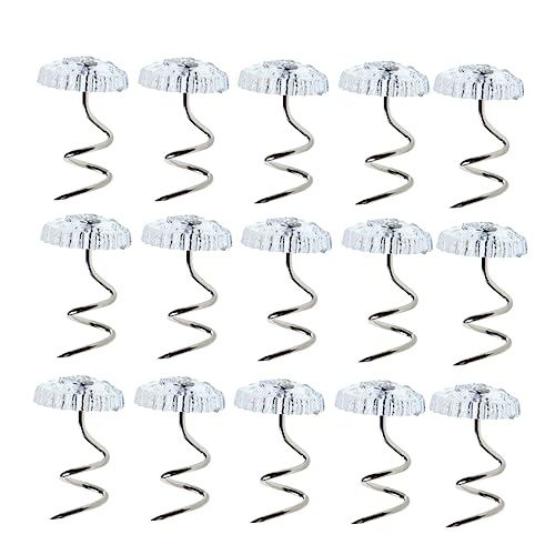 ABOOFAN 60Pcs Bedskirt Pins Transparent Twisted Upholstery Pin for Secure Slipcovers Bedding Tablecloths Easy to Use Compact Design for Home Living and Bedroom