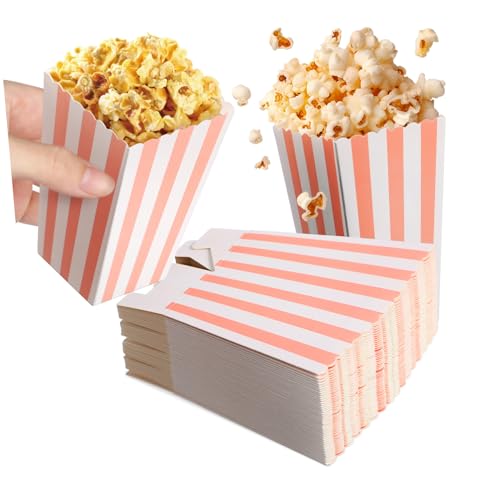 Alipis 48Pcs Striped Popcorn Boxes Versatile Snack Holders for Parties Treat Bags for Cookies Chips French Fries and More for Home Gatherings and Celebrations