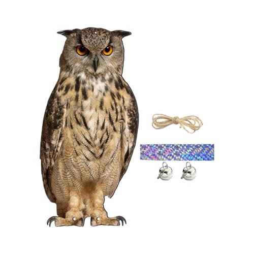 Image of Fake Owl Decoration Realistic Owl to Keep Birds Away for Rooftops Yard Patio Style B