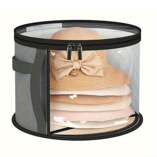 Aufbewahrungslösung für große Krempe mit Vliesstoff, entworfen, um Strandhüte organisiert und einfach zu verstauen (grau)