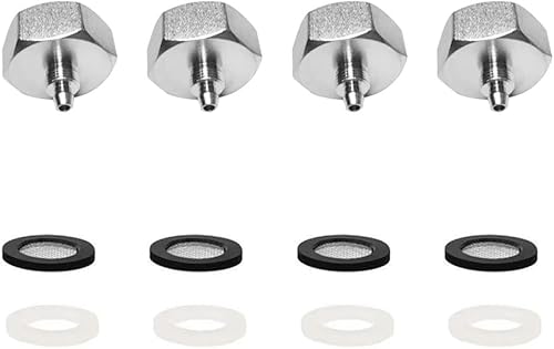 ZYAMY 4 adaptadores de manguera de jardín, 34 pulgadas hembra GHT a tubo de riego de 14 pulgadas, conector de grifo de latón con arandelas