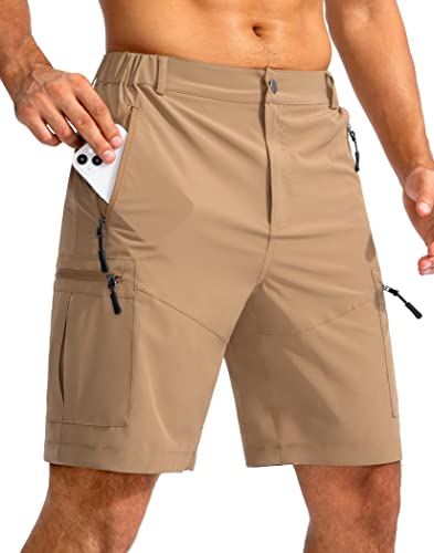 Pudolla Men's Hiking Cargo Shorts 9' Lightweight Outdoor Work Shorts for Men Travel Golf Camping...
