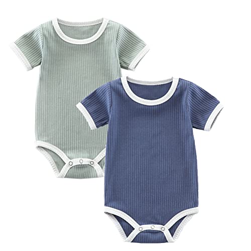Image of Jimonda Baby Bodysuit, Baby Girls Boys Romper,Gender Neutral Baby Clothes, Organic Cotton,Pack of 2