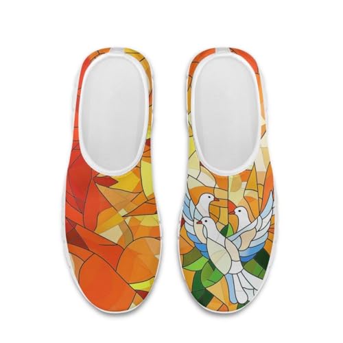 Image of Floral Sneakers for Women Colorful Art Shoes for Women Slip On Casual Work Shoes