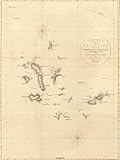 ART.COM Wall Art Print 1798 Map of the Galapagos Islands in the Pacific Ocean, 12' x 16'