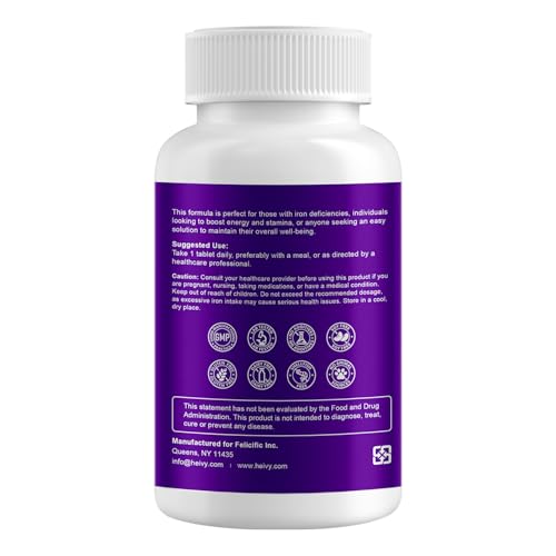 Image of Heivy Ferrous Sulfate 325mg with Vitamin C 100mg, 240 Vegan Tablets