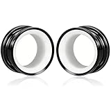Atomhole 2 dilatadores de oreja de tornillo hueco, dilatadores de oreja de dos tonos, hipoalergénicos, dilatadores para orejas estiradas, joyería para mujeres y hombres (8 mm-16 mm), 12mm(1/2'), Metal