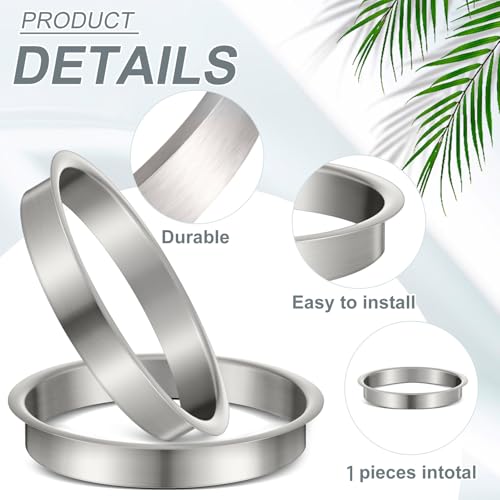 Image of Honeydak 1 Piece 8 inch (Nominal) Diameter x 1 inch Height 304 Polished Stainless Steel 8 inch x 1 inch Trash Grommets for Countertop Inserted Trash Kitchen Cabinet Counter Bin, Ease to Install