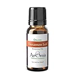 ArOmis Cinnamon Leaf Essential Oil - Certified Organic- 100% Pure Therapeutic Grade (10ml), Undiluted, Natural, Premium, Massage Oil, Oils Perfect for Aromatherapy, Diffuser, Hair, Depression & More!