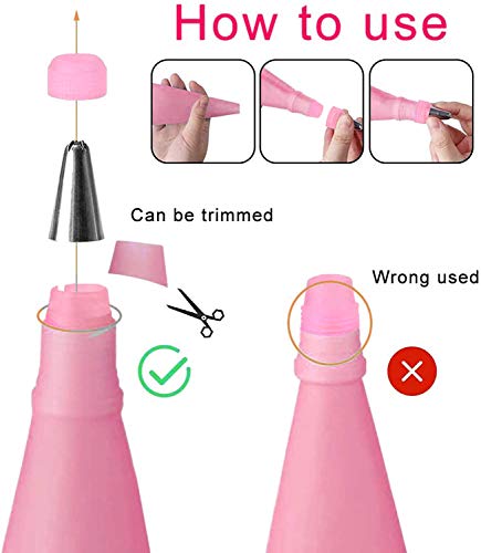 Silicone Icing Piping Bag,Reusable Cream Pastry Bag And 14× Stainless Steel Nozzle Set Diy Cake Decorating Tool(14×Nozzle, 2×Icing Cream Pastry Bag And 2 X Converter And 3×Scraper) [Energy Class A+] #TOP2