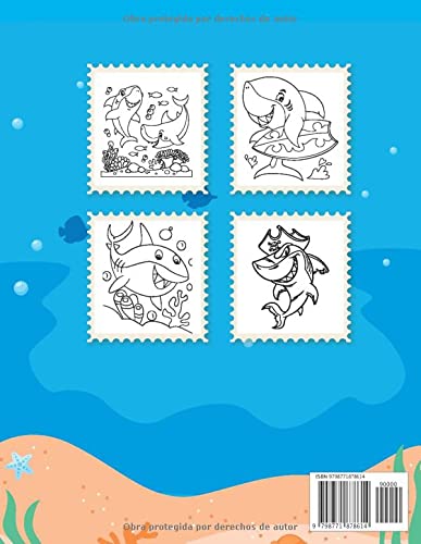 Miniatura 2 de tiburón Libro de Colorear para Niños Libro para colorear con divertidas, lindas y serias ilustraciones de tiburones para niños, niñas y niños y Niño
