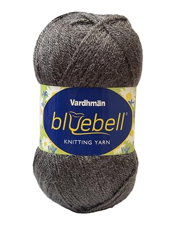 Image of Vardhman Blue Bell DK Weight Supersoft Hand Knitting & Crocheting Yarn (Pack of 1 ball - 100gram) 100% Acrylic, Multi Color Crochet Thread wool, Suitable for Craft, Babywear, Baby Blankets, Sweater, Scarf, Cap, Art & Craft - (Davy Gray - Bbell-064)