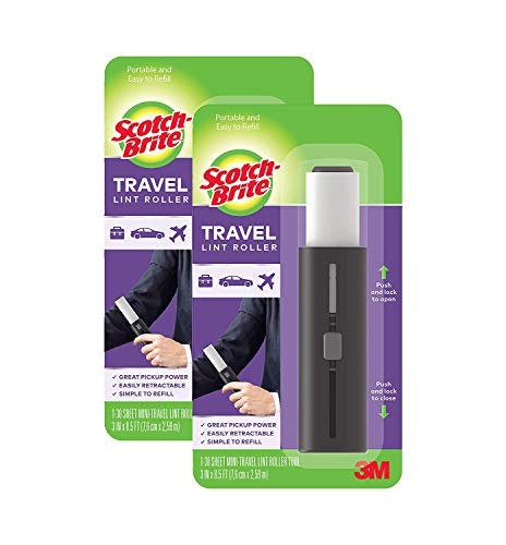 Scotch-brite Mini Travel Lint Roller, 2 Rollers