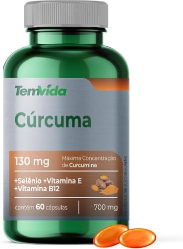 Cúrcuma + Selênio + Vitamina B12 e Vitamina E - 130 mg de Rizomas...