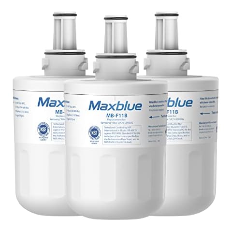 Maxblue DA29-00003G Refrigerator Water Filter, Replacement for Samsung DA29-00003G, DA29-00003B, Aqua-Pure Plus, RFG237AARS, DA29-00003F, HAFCU1, RFG297AARS, WFC2201, 3 Filters Cover