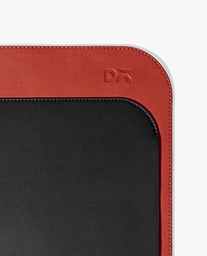 Image of DailyObjects Dart Large Premium Vegan Leather Desktop /Laptop Desk Mat for Work from Home /Office /Gaming | Cable Organiser & Hideway Storage | Extended Mousepad & Water-Resistant - Red - Model - R1