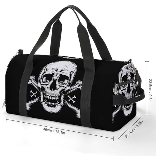 Skull & Crossbones Funny Gym Bag Travel Duffel Bags Carry On Weekender Overnight Bag for Women Men2