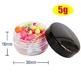 Wopanxye Zestaw 50 słoików 5 g, słoik 5 ml, 50 sztuk pojemników na próbki kosmetyczne, plastikowe, okrągłe doniczki, czerwone różowe, zakręcane pokrywki, mała butelka 5 g, do makijażu, cieni do powiek